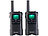 simvalley communications 4er-Set PMR-Funkgeräte mit VOX, bis 10 km Reichweite, LED-Taschenlampe simvalley communications 