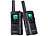 simvalley communications 2er-Set PMR-Funkgeräte mit VOX, bis 10 km Reichweite, LED-Taschenlampe simvalley communications