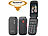 simvalley MOBILE Komfort-Klapphandy XL-948 mit Garantruf Premium & 25-dB-Hörverstärker simvalley MOBILE Notruf-Klapphandys mit Bluetooth und Garantruf Premium