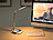 Lunartec Schreibtisch-Lampe, Qi-kompatibel, 4 Lichtfarben, 800 Lumen, dimmbar Lunartec LED-USB-Schreibtischlampen mit Qi-kompatibler Ladefunktion und Lichtfarbwahl