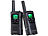 simvalley communications 2er-Set Akku-PMR-Funkgeräte mit VOX, bis 10km Reichweite, Ladestation simvalley communications Walkie-Talkie-Set mit Ladestation, wiederaufladbar