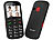 simvalley communications Komfort-Handy mit Garantruf Premium, Versandrückläufer simvalley communications Notruf-Handys mit Lupe, Kamera und Sprachememos