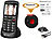 simvalley MOBILE Komforthandy mit Bluetooth, Garantruf, Foto-Kontakten und Ladestation simvalley MOBILE Notruf-Handys mit Kamera und MP3-Player