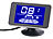 Lescars Funk-Ultraschall-Einparkhilfe in Kennzeichen-Halter, mit LCD-Display Lescars