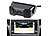 Lescars Farb-Rückfahrkamera & Einparkhilfe m. Abstandswarner, LED-Ausleuchtung Lescars Einparkhilfen mit Rückfahr-Kameras