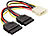 Mod-it Strom-Adapterkabel für SATA-Festplatten (Molex auf 2x SATA) ca. 15cm