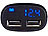 revolt Kfz-USB-Netzteil für 12/24 V mit Display & Spannungswarner, 3,1A/15,5W revolt KFZ USB-Netzteile mit Displays und Batterieprüfern