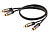 auvisio Premium-Stereo-Kabel 2 Cinch auf 2 Cinch, schwarz, 0,5 m, vergoldet auvisio 2-fach-Cinch-Kabel (Audio)