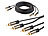 auvisio Premium-Stereo-Kabel 2 Cinch auf 2 Cinch, schwarz, 5 m, vergoldet auvisio 2-fach-Cinch-Kabel (Audio)