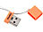 PConKey USB-2.0-Mini-Speicherstick "Square II CL", 8 GB, neonorange PConKey Ultra Mini USB Speichersticks