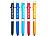 PEARL 4in1-Kugelschreiber mit LED-Lampe, Touchpen und Handy-Ständer, 5er-Set PEARL