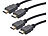 auvisio 2er-Set High-Speed-HDMI-Kabel für 4K, 3D & Full HD, HEC, schwarz, 1 m auvisio 4K-HDMI-Kabel mit Netzwerkfunktion (HEC)