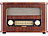 auvisio Nostalgisches Stereo-FM-Radio 12W, Holz, Akku, Versandrückläufer auvisio Retro-UKW-Radios