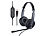 Callstel USB-On-Ear-Stereo-Headset, Schwanenhals-Mikrofon, Kabel-Fernbedienung Callstel
