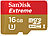 SanDisk Extreme microSDHC-Speicherkarte, 16 GB, 90 MB/s, UHS Class 3 SanDisk microSD-Speicherkarte UHS U3