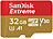 SanDisk Extreme microSDHC Speicherkarte 32GB, 100MB/s, U3, V30, A1 SanDisk microSD-Speicherkarte UHS U3