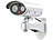VisorTech 4er-Set Überwachungskamera-Attrappen, Bewegungsmelder, Alarm-Funktion VisorTech Kamera-Attrappen