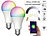 Luminea Home Control 2er-Set WLAN-LED-Lampe, E27, RGB-CCT, 9W (ersetzt 75W), F, 800 lm, App Luminea Home Control WLAN-LED-Lampen E27 RGBW