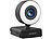 Somikon Full-HD-USB-Webcam mit LED-Ringlicht, Versandrückläufer Somikon Full-HD Webcams mit Mikrofon und Ringlicht