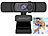 Somikon Full-HD-USB-Webcam mit Autofokus und Dual-Stereo-Mikrofon, 60 B./Sek. Somikon Webcams