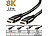 auvisio High-Speed-HDMI-2.1-Kabel bis 8K, 3D, HDR, HEC, eARC, 48 Gbit/s, 2 m auvisio 8K-HDMI-Kabel mit Netzwerkfunktion (HEC)