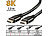 auvisio 2er-Set High-Speed-HDMI-2.1-Kabel, 8K, 3D, HDR, eARC, 48 Gbit/s, 3 m auvisio 8K-HDMI-Kabel mit Netzwerkfunktion (HEC)