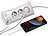 revolt 3-fach-Steckdose mit LED-Nachtlicht, 1x USB A QC, 1x USB C PD, weiß revolt Steckdosenleisten zur Eckmontage mit 2 USB-Ports und LED-Licht