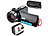 Somikon 4K-UHD-Camcorder mit 16-fachem Zoom, WLAN, Full-HD mit 60 B./Sek. Somikon