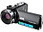 Somikon 4K-UHD-Camcorder mit 16-fachem Zoom, WLAN, Versandrückläufer Somikon 4K-UHD-Camcorder mit Touch-Display