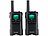 simvalley communications 2er-Set PMR-Funkgeräte mit VOX und 8 Kanälen, 446 MHz, inkl. 8 Akkus simvalley communications Walkie-Talkies