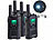 simvalley communications 4er-Set PMR-Funkgeräte mit VOX, Taschenlampe, 8 Kanälen, 446 MHz, 10km simvalley communications