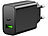 revolt USB- & Notebook-Netzteil mit USB-C PD und USB-A QC, bis 30 W, schwarz revolt