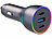 revolt Kfz-USB Ladegerät 12/24V mit 130 W + USB-C-Silikon-Ladekabel 2 m revolt Kfz-USB-Netzteile mit USB-C-Ladekabel, Quick Charge, Power Delivery, für Notebooks