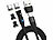 Callstel 2er-Set USB-C/A-Daten- & Ladekabel, USB-C- & Lightning-Magnet-Stecker Callstel