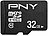 PNY Performance Plus microSD, mit 32 GB und SD-Adapter, Class 10 PNY microSD-Speicherkarten