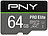 PNY PRO Elite microSD-Karte 64GB, 100 MB/s lesen, 60 MB/s schreiben, A1 PNY microSD-Speicherkarte UHS U3