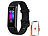 newgen medicals Fitness-Armband mit Touch, Herzfrequenz, SpO2, App, Alexa, IP68 newgen medicals