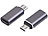 PEARL 2er-Set Adapter Micro-USB-Stecker auf USB-C-Buchse, Aluminiumgehäuse PEARL Adapter USB-C-Buchse auf Micro-USB-Stecker