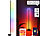 Luminea Home Control WLAN-Steh-/Eck-Leuchte mit RGBW-IC-LEDs, 12W, dimmbar, App, schwarz Luminea Home Control WLAN-LED-Steh-/Eck-Leuchten mit App