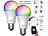 Luminea Home Control 2er-Set WLAN-LED-Lampe, E27, RGB-CCT, 14W (ersetzt 150W), 1.520lm, App Luminea Home Control