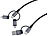 Callstel 2er 6in1-Schnelllade- & Datenkabel USB-A/C zu USB-C/MicroUSB, 1,8A, 2m Callstel Multi-USB-Kabel für USB A und C, Micro-USB und 8-PIN