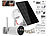 VisorTech 2K-Festplatten-Überwachungsrekorder + 2 Solar-Akku-Kameras, HDMI, App VisorTech Funk-Überwachungsrekorder mit Solar-Akku-Kameras und App