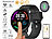 newgen medicals ELESION-kompatible Fitness-Smartwatch, Bluetooth, Versandrückläufer newgen medicals Fitness-Smartwatches mit SpO2-Anzeige und Smart-Home-Steuerung, Alexa-kompatibel