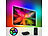 Luminea Home Control HDMI-TV-Sync-Box für Ambiente-Licht, RGB-IC-LEDs, 4K UHD, WLAN, 55–65" Luminea Home Control TV-Hintergrundbeleuchtungen mit HDMI-Sync-Box, RGB-IC-LEDs, App & Sprachsteuerung