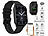 newgen medicals 2er-Set ELESION-kompatible Fitness-Smartwatch, Szenen-Steuerung, IP68 newgen medicals Fitness-Smartwatches, ELESION-kompatibel, Bluetooth & App