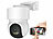 7links 4er-Set 2K-Pan-Tilt-Outdoorkameras, Farb-Nachtsicht, 360°, Sirene, App 7links Outdoor-WLAN-IP-Überwachungskameras mit Nachtsicht, Sirene, dreh- und schwenkbar, für Echo Show