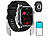 newgen medicals Fitness-Smartwatch mit EKG-, Herzfrequenz- und Blutdruck-Anzeige newgen medicals Fitness-Smartwatches mit EKG-, Herzfrequenz-, Blutdruck- & Blutsauerstoff-Anzeige
