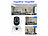 7links 2er-Set Dual-Linsen-WLAN-Kameras, Full HD, Farb-Nachtsicht, Tracking 7links WLAN-Pan-Tilt-Kameras mit 2 Kameralinsen, Full HD, Nachtsicht, Tracking und Geräuscherkennung