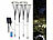 Lunartec 2x 4er-Set Solar-Glühwürmchen-Gartenlichter, 64 LEDs, 8 Modi, 65 cm Lunartec Solar-Glühwürmchen-Gartenlichter mit Fernbedienung, Timer und Akku, warmweiß