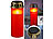 PEARL 4er-Set XXL-Solar-LED-Grabkerzen mit Dauerlicht und Akku, 21 cm, rot PEARL LED-Solar-Grablichter